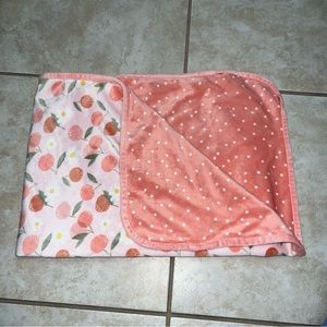 Soft Baby Girl Blanket Pink Polka Dots and Pink Fruit
